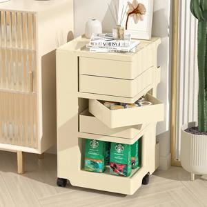 트롤리 랙 스낵 화장품 보관 캐비닛 거실 침실 다기능 크림 바람 회전식 침대 옆 테이블