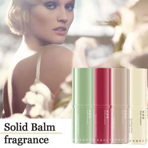 고체 향수 휴대용 솔리드 밤 오래 지속되는 향기 신선하고 우아한 여성 솔리드 향수 여성용 바디 향수