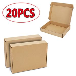 20PCS 멀티 사이즈 브라운 크래프트 종이 선물 상자 크리스마스 쿠키 캔디 포장 상자 손님을위한 결혼 선물 수제 비누 포장