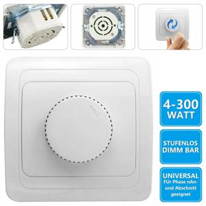 230V LED 조광기 스위치 조명 조정 가능한 밝기 컨트롤러 4 ~ 300W 매립형 조광 가능 램프용