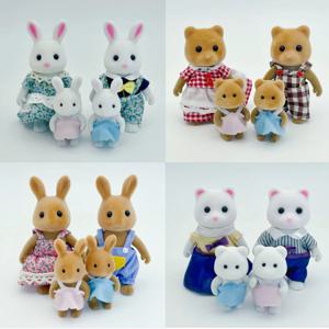 1:12 숲 동물 가족 미니 토끼 곰 팬더 인형 소녀 놀이 집 인형 세트숲 가족 빌라 가구 세트 장난감