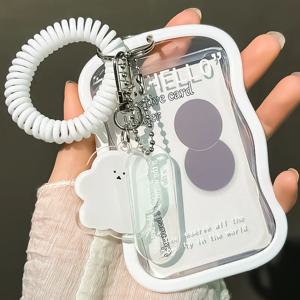 1 세트 학생 슬라이드 커버 카드 세트 식사 카드 버스 카드 ID 보호 세트 액세스 카드 캠퍼스 카드