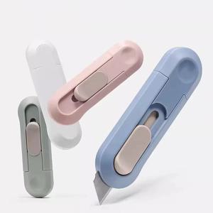 휴대용 미니 종이 커터 고품질 아트웍 나이프 자동 리바운드 박스 오프너 포켓 커터 (사무실, 학교, 가정용품)