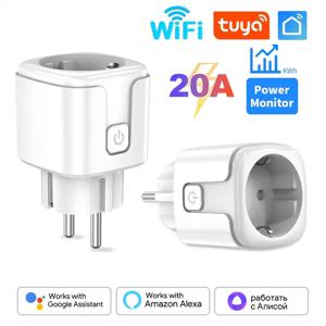 Tuya WiFi/Zigbee 스마트 플러그 EU 소켓 16A/20A 전원 모니터 타이머 원격 음성 제어는 Alexa Google 홈 스마트 라이프와 함께 작동합니다.