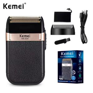Kemei KM-2024 남성용 USB 충전 전기 면도기 왕복 트윈 블레이드 면도기 면도기 수염 트리머 면도기
