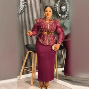 2025년 봄 여성용 아프리카 의류 패션 긴팔 폴리에스터 다시키 안카라 의상 로브 플러스 사이즈 웨딩 파티 드레스