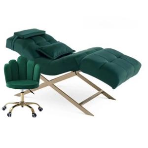 새로운 S 형 속눈썹 침대 미용 침대 레저 안락 의자 속눈썹 자수 미용 침대 머리 조절 가능