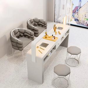 램프 글래머 디자인 유럽 네일 테이블과 크림 프렌치 네일 테이블 현대 간단한 메사 드 매니큐리스타 뷰티 살롱 가구