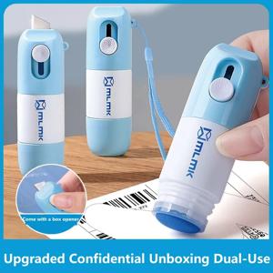 2 in 1 지우개 라벨 패키지 택배 오프너 미니 편지 봉투 오프너 귀여운 간단한 오프너 박스 커터 KXD01