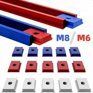 5Pcs M6 M8 T 슬롯 너트 T30 T-트랙 슬라이더 T 블록 목공 도구 용 사각 너트 지그 나사 슬롯 패스너 알루미늄 프로파일