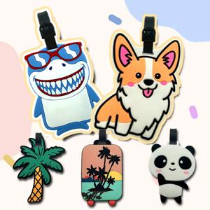 5pcs 패션 수하물 태그 PVC 부드러운 고무 - 귀여운 동물 모양 인식 수하물 배낭 필수 옷걸이 펜던트 환경