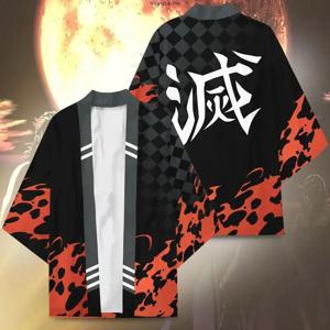 기모노 코스프레 의상 하오리 토미오카 기유 망토 가디건 잠옷 목욕 가운