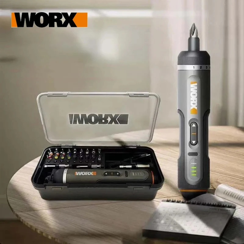 Worx 4V 전기 스크루 드라이버 세트 WX242 스마트 무선 전기 스크루 드라이버 USB 충전식 핸들 30 비트 세트 전동 공구