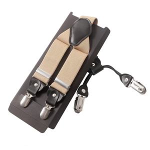 남성용 멜빵 4 클립 교정기 가죽 서스펜서 조절 가능한 벨트 스트랩 Bretelles 빈티지 남성용 멜빵 스커트 용