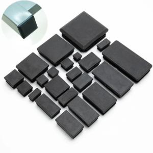 2/4/10pcs 정사각형 플라스틱 블랙 블랭킹 엔드 캡 튜브 파이프 삽입 플러그 마개 10x10 ~ 100x100mm 거실 가구 침대 프레임
