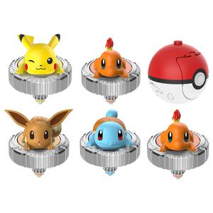 포켓몬 피규어 Beyblade 탑 자이로 스코프 장난감 Pikachu Charmander Squirtle Mewtwo Eevee PVC 모델 Pokeball 어린이를위한 선물
