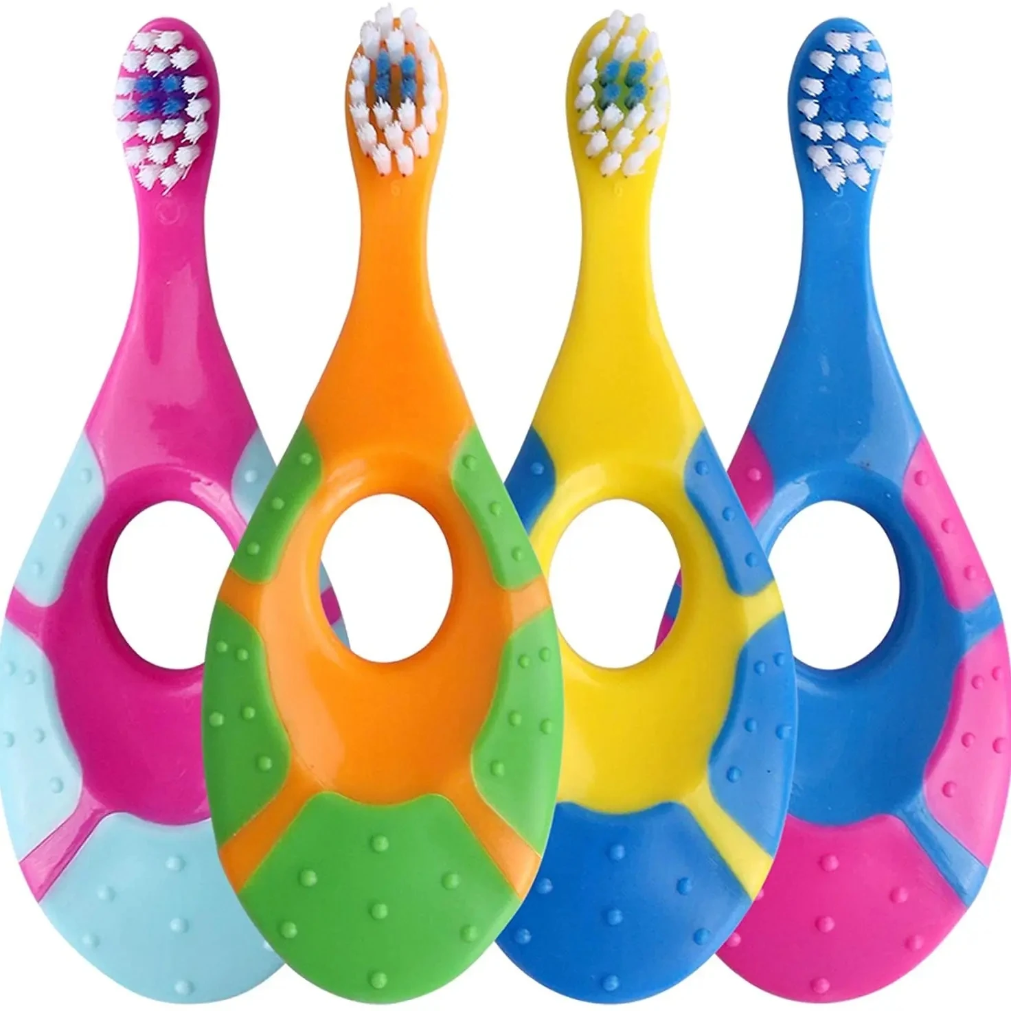부드러운 강모가있는 2PCS KidsToothbrush 어린이 BPA 프리 유아 칫솔 훈련 낙엽 치아 칫솔