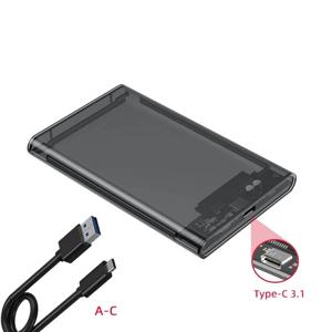 UTHAI TM05 C타입 투명 박스, HDD 인클로저 3.1 노트북, 2.5 인치 SSD, 솔리드 스테이트 기계식 모바일 하드 디스크 박스, USB3.1