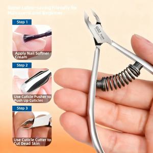 전문적인 큐티클 트리머 날카로운 블레이드가 있는 손톱깎이 네일 아트 도구 이중 스프링 네일 케어 페디큐어 도구