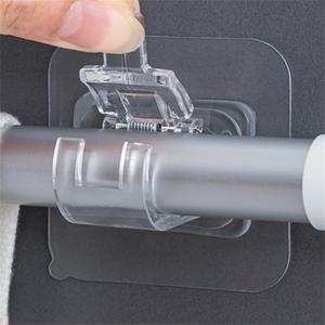 2/4/8 자기 접착 후크 세트 펀치없는 커튼 막대 클립 후크 창 커튼 벽걸이 홀더 가정용 클램프 고정 클립