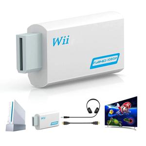 Wii-HDMI 호환 변환기 1080P 풀 HD 어댑터 커넥터 PC HDTV 모니터 용 3.5mm 비디오 오디오 Wii2HDMI 호환