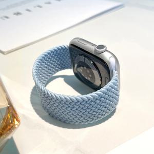애플워치용 브레이디드 솔로 루프 스트랩 밴드 46mm 44mm 40mm 45mm 41mm 42mm 코레아 팔찌 iWatch 시리즈 11 10 9 SE 8 7 6 5 4 3