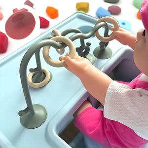 실리콘 어린이 실리콘 데스크탑 장난감 구슬 랩 아기 조기 학습 퍼즐 게임 장난감 유아용 의자 데스크탑 흡착 장난감