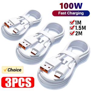 3개입 100W 6A 초고속 충전 케이블 고속 USB C타입 충전 데이터 케이블 퀵차저 C타입 고속 충전기