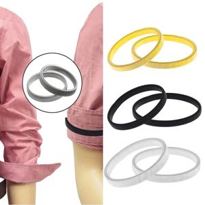 2PCS 패션 팔찌 셔츠 슬리브 홀더 금속 팔 밴드는 가터 슈라우드 링 팔찌 탄성 미끄럼 방지 후프 완장