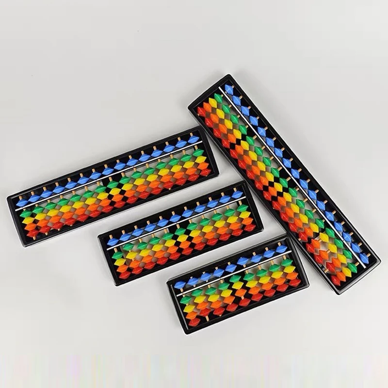 7/9/11/13/15/17 열 플라스틱 몬테소리 수학 장난감 산술 자리 주판 소로반 계산 도구 컬러 비즈 어린이 교육