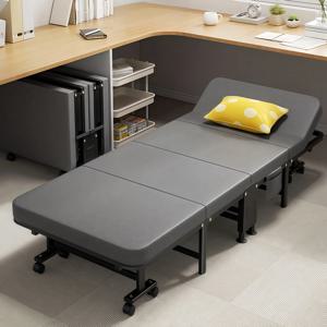 접이식 침대용 먼지 커버 1개 또는 접이식 침대 1개, 다기능 기술 직물과 고밀도 폼 매트리스, 컴팩트한 수납 공간, 싱글 침대, 4분의 1로 접히는 디자인, 조립이 쉬움, 바퀴 포함, 가볍고 휴대 가능한 철제 프레임 디자인, 사무실, 야외 또는 가정용으로 적합, 안전한 디자인