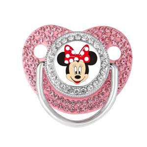 핑크 지르콘 럭셔리 아기 젖꼭지 귀여운 신생아 젖꼭지 아기의 우유 치아 젖꼭지 홀더 실리콘 구강 씹는 롤리팝 chupeter