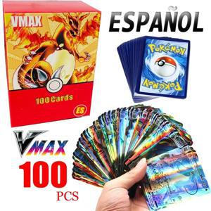 *&100PCS 스페인어 포켓몬 게임 카드 GX V 메가 샤이닝 게임 배틀 카르테 트레이딩 컬렉션 카드 장난감 어린이 선물
