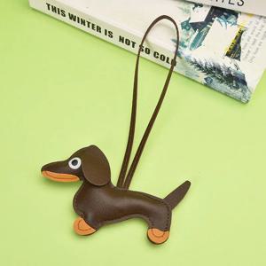 가죽 닥스훈트 강아지 목걸이 펜던트 키체인 자동차 키링 가방 액세서리 애완동물 테마 선물 아이템