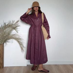 2025 여름 가을 린넨 가디건 롱 아우터 여성 망토