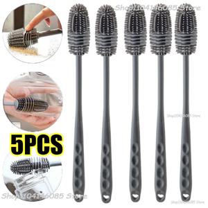 긴 손잡이 실리콘 병 브러시 청소 브러시 ​​주방 청소 컵 브러시 보온병 유리 브러시 청소 도구 병 브러시