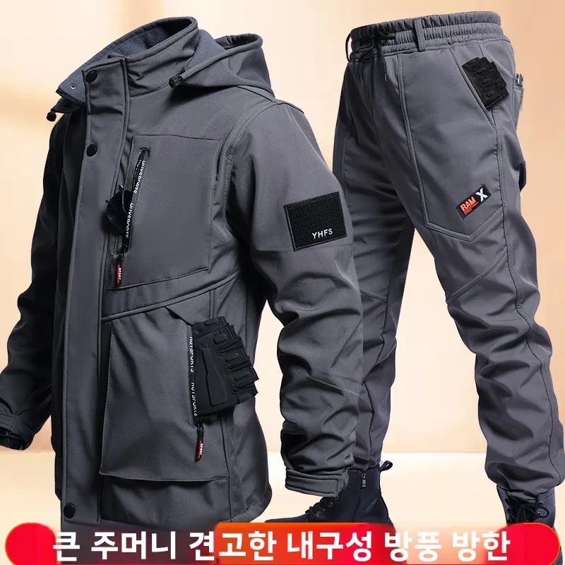 겨울 전술 위장 등산복 재킷 아우터 방수 따뜻한 추위 저항 남성 작업복 여성 작업복