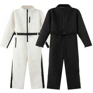 2025 여성용 우아한 스케이트보드 원피스 플리스 스키 보디수트 여성용 긴 소매 방수 방풍 패치워크 스키 점프수트