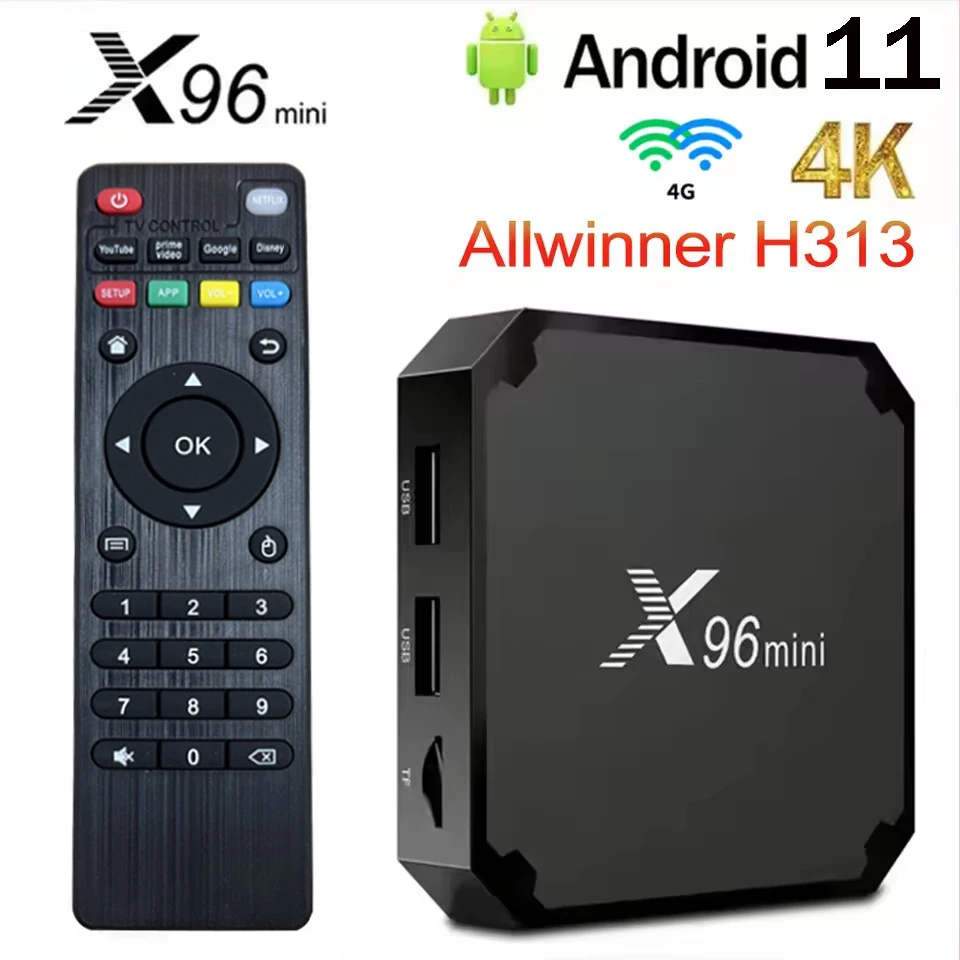 오리지널 X96 미니 TV 박스, 안드로이드 11.0 H313 S 쿼드 코어, 2GB, 16GB, 4G 와이파이, 4K UHD HDR 10, H265 멀티미디어 플레이어 TV 박스