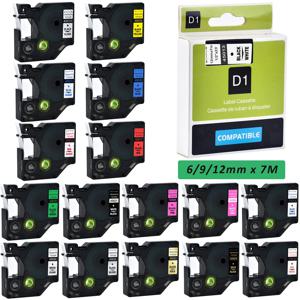 1pcs 호환 dymo D1 6/9/12/19/24mm 테이프 45010 45013 45018 40910 40913 43613 18445 18444 Dymo labelmanager LM160 210D 용