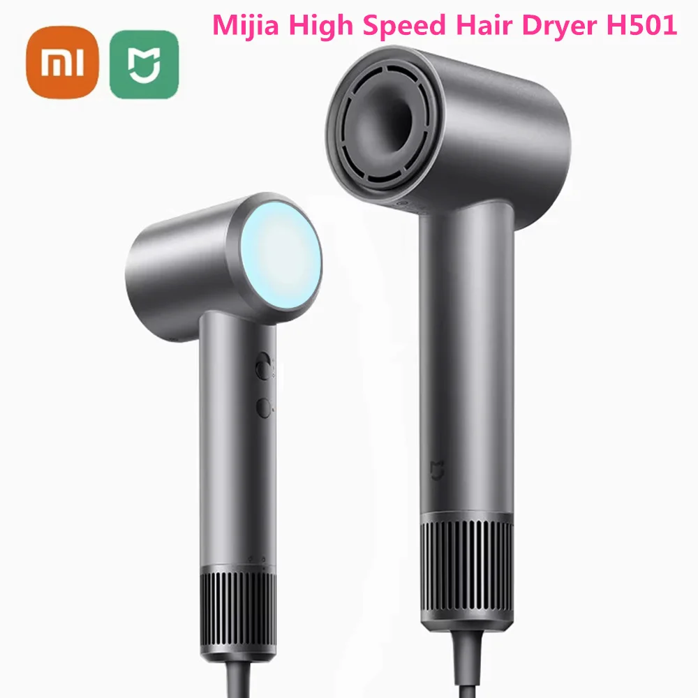샤오미 미지아 고속 헤어 드라이어, 음이온 헤어 케어, 110000 Rpm, 62 m/s 풍속 건조 220V CN 버전, H501, 1600W