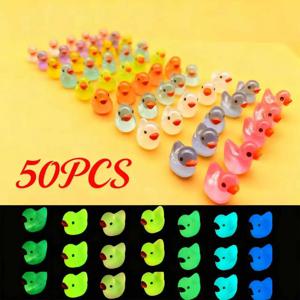 50/100PCS 빛나는 미니 오리 이끼 Microlandscape 소형 오리 인형 요정 정원 액세서리 홈 장식 어둠 속에서 빛나는