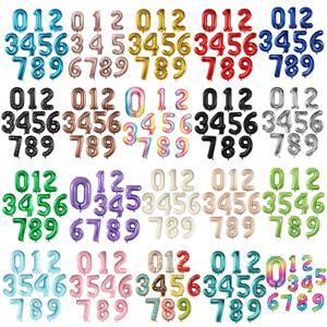 호일 생일 풍선, 0-9 헬륨 번호 풍선, 생일 축하 웨딩 파티 장식, 샤워 대형 피규어 글로보, 40 인치