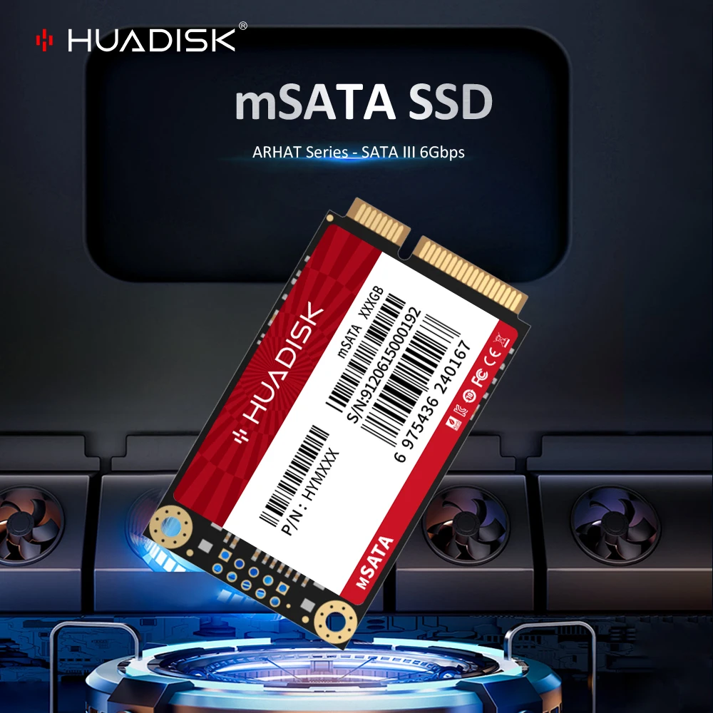 HUADISK 내부 솔리드 스테이트 드라이브 미니 SATA3.0 데스크탑 용 128GB 256GB 512GB 1TB MSATA SSD 솔리드 스테이트 하드 드라이브