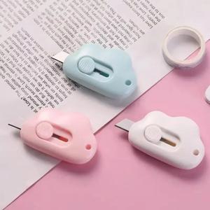 1/2/3/6PCS 귀여운 토끼 구름 색상 미니 휴대용 유틸리티 나이프 종이 커터 절단 면도날 Office 편지지 용품