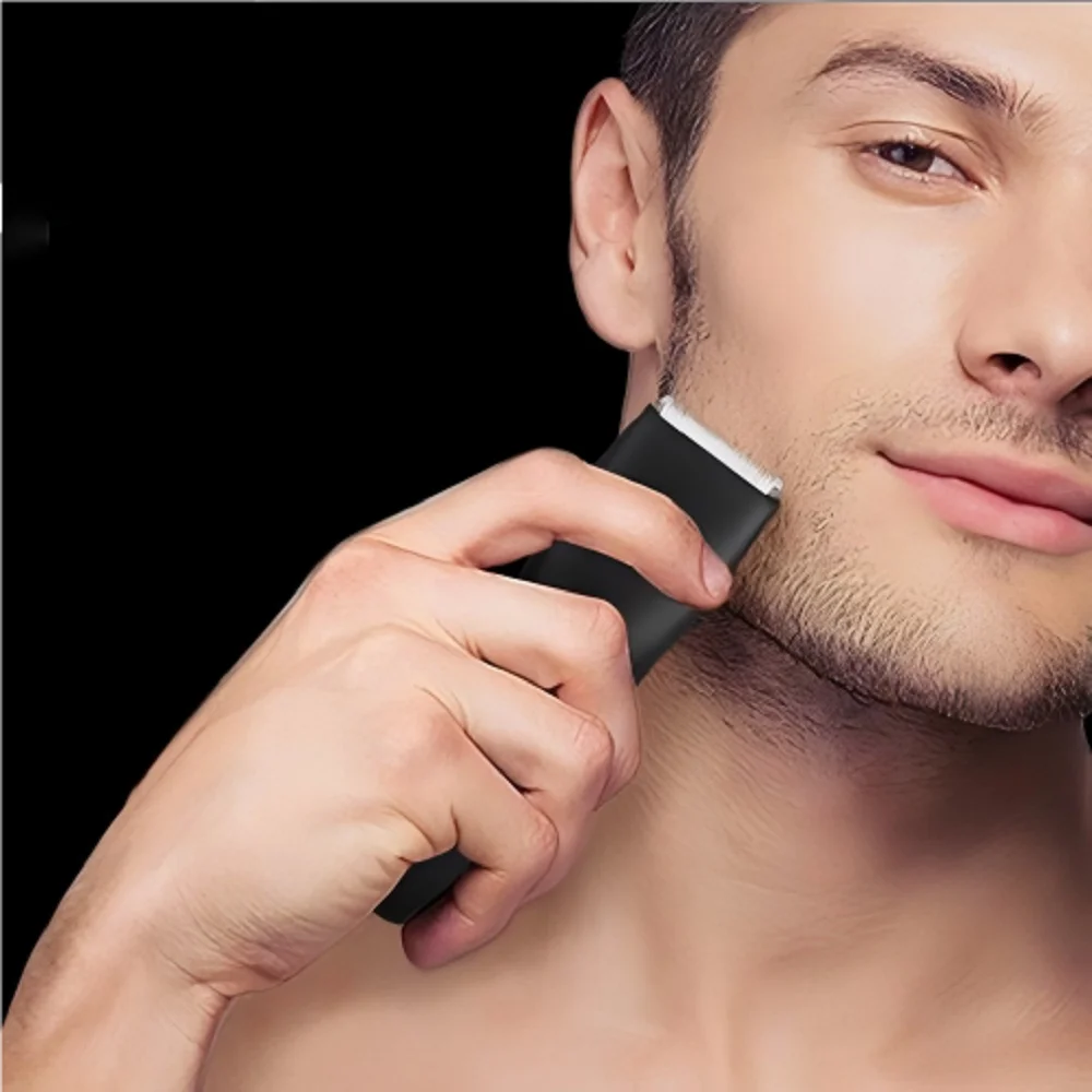 [IPX6] 남성용 사타구니/바디 트리머 (스킨세이프 기능 포함) - 포일 블레이드 & 정밀, 민감한 피부용 충전식 볼 쉐이버