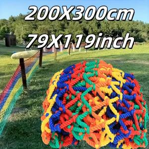 다채롭고 튼튼한 매듭 로프 그물망, 내구성 있는 야외 정원 파티오 장식용 그물망, 완두콩 및 콩 식물 지지용 등반 그물망