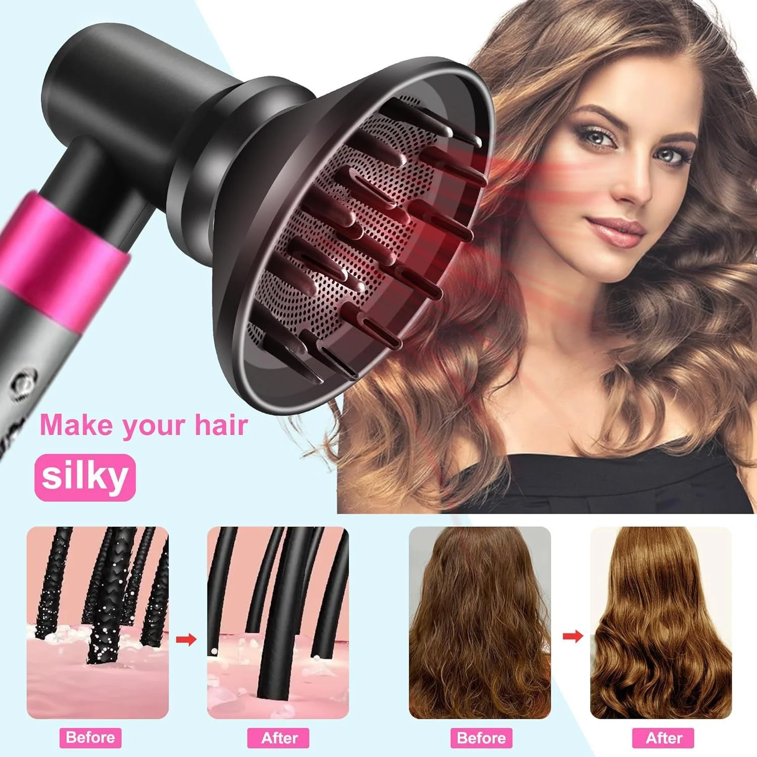 다이슨 에어랩 HS01 HS05 센시치멘 X9 헤어 드라이어용 디퓨저 노즐 헤어 스타일러 노즐 전문가용 디퓨저 헤어드라이어 노즐