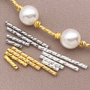20pcs 18K 구리 도금 진정한 황금 두꺼운 은빛 백금 배치 꽃 연결 튜브, DIY 팔찌 쥬얼리 액세서리 만들기