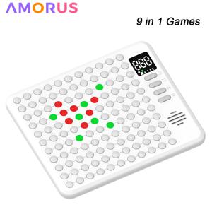 9가지 기능을 갖춘 스마트 보드 게임 전자 체스, 백개먼, 고, 틱택토, 두더지 잡기 게임, 어린이 가족용 탁상 게임